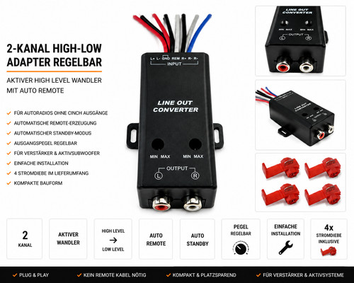 Kanal high low - high, adapter